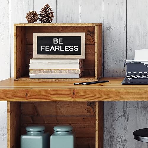 Miniatura 3 de Tablero de letras negro enmarcado con paquete de 180 letras y símbolos, marco de 10 pulgadas de ancho x 5 pulgadas de alto, ranuras seguras para