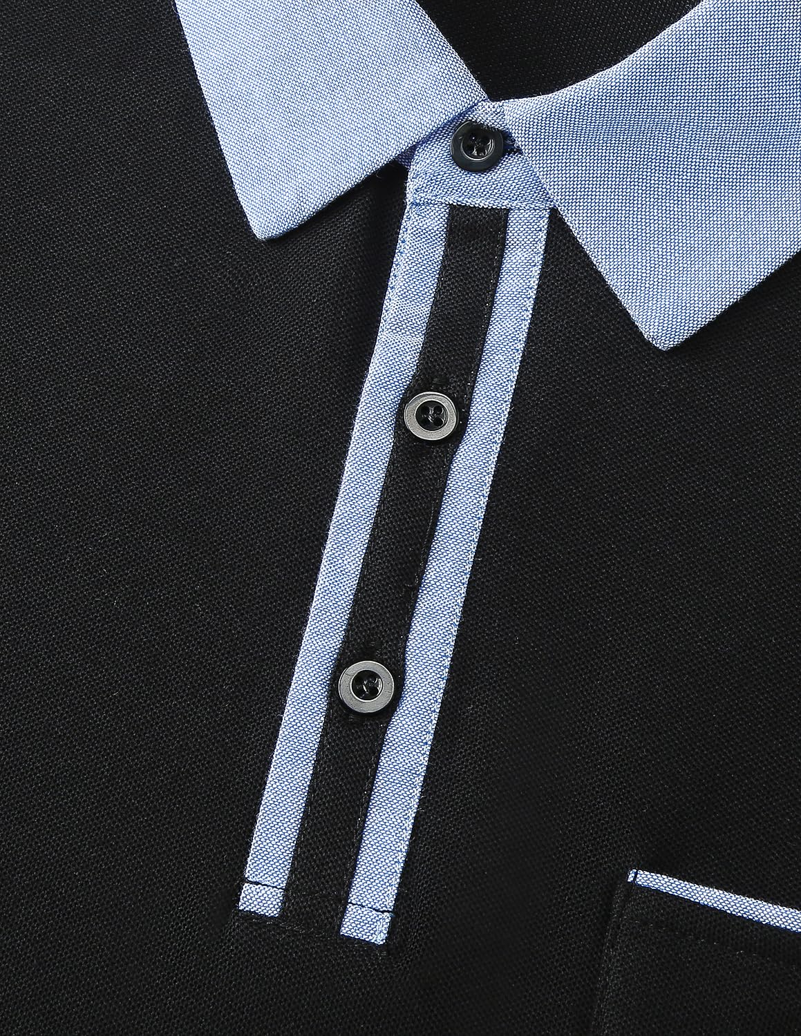 VMSUCIJ Polo Uomo Manica Lunga Cotone con Colletto Bottoni Sportive Base Polo Golf