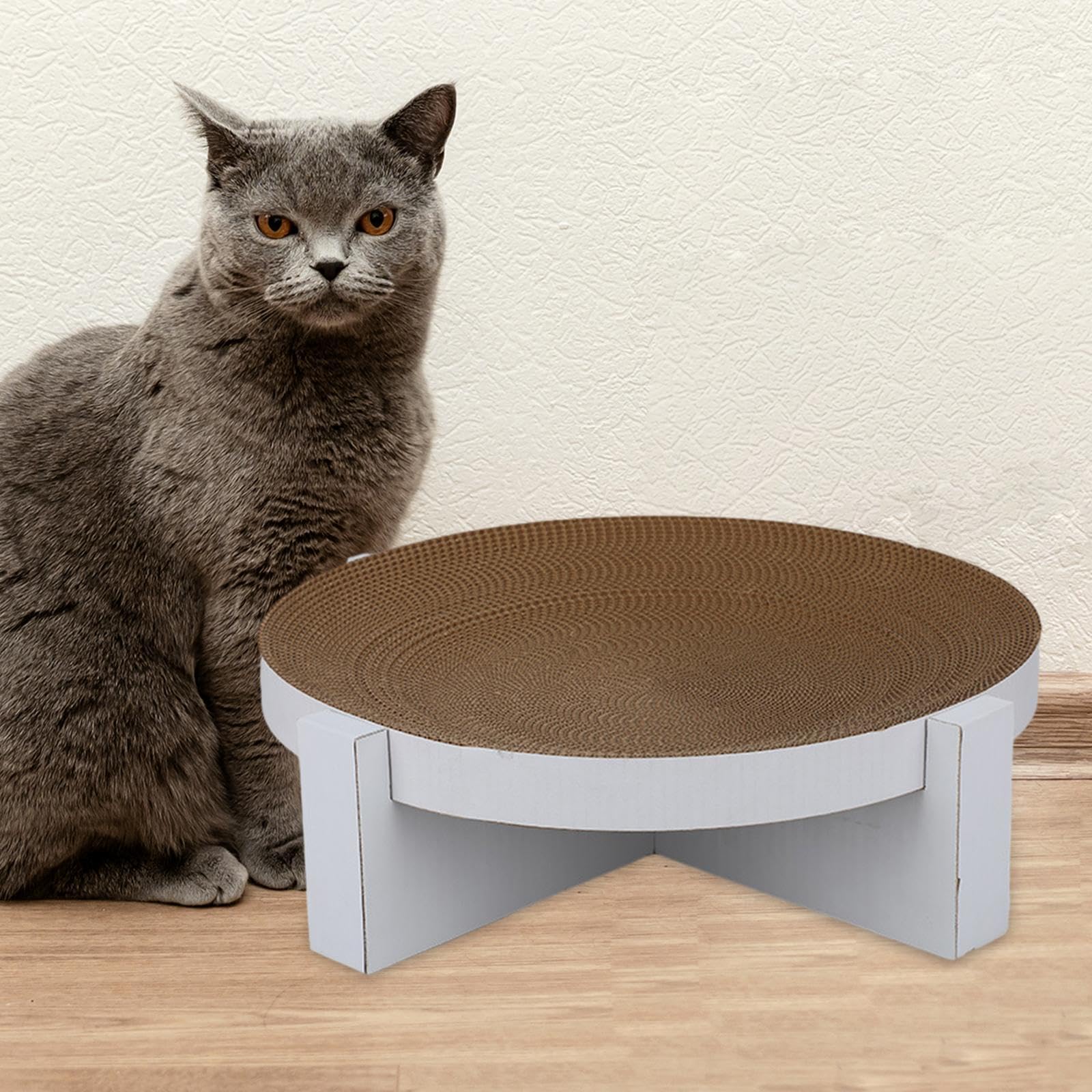 kowaku Cama rascadora de cartón para Gatos, Cuenco rascador para Gatos, Muebles de protección, Juguete de Entrenamiento, Tablero rascador