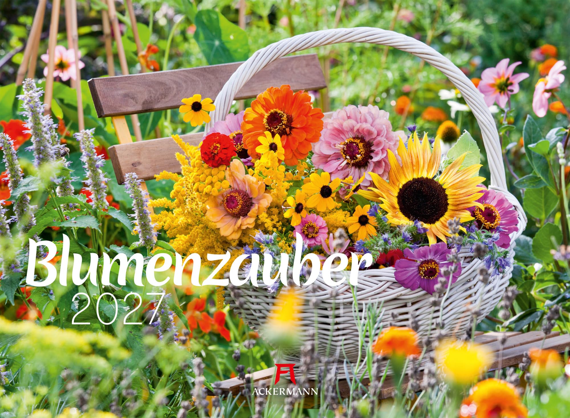 Blumenzauber Kalender 2027: Farbenfroher Blumen-Kalender im Querformat (45x33 cm) | Für Florist:innen und Garten-Fans