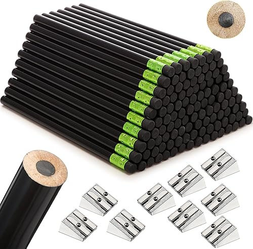 144 lápices jumbo y 9 sacapuntas, lápices grandes, lápices gruesos, lápices grandes para niños, principiantes, preescolares, jardín de infantes,