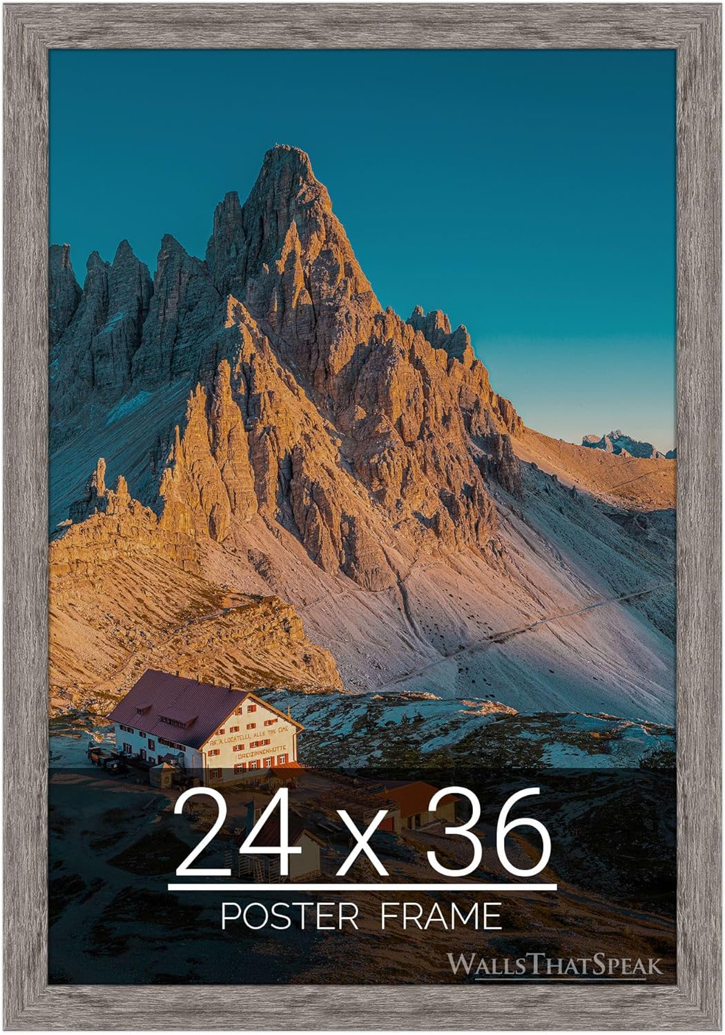 wallsthatspeak 24x36 Gray Barnwood Picture Frame for Puzzles Posters Photos or Artwork