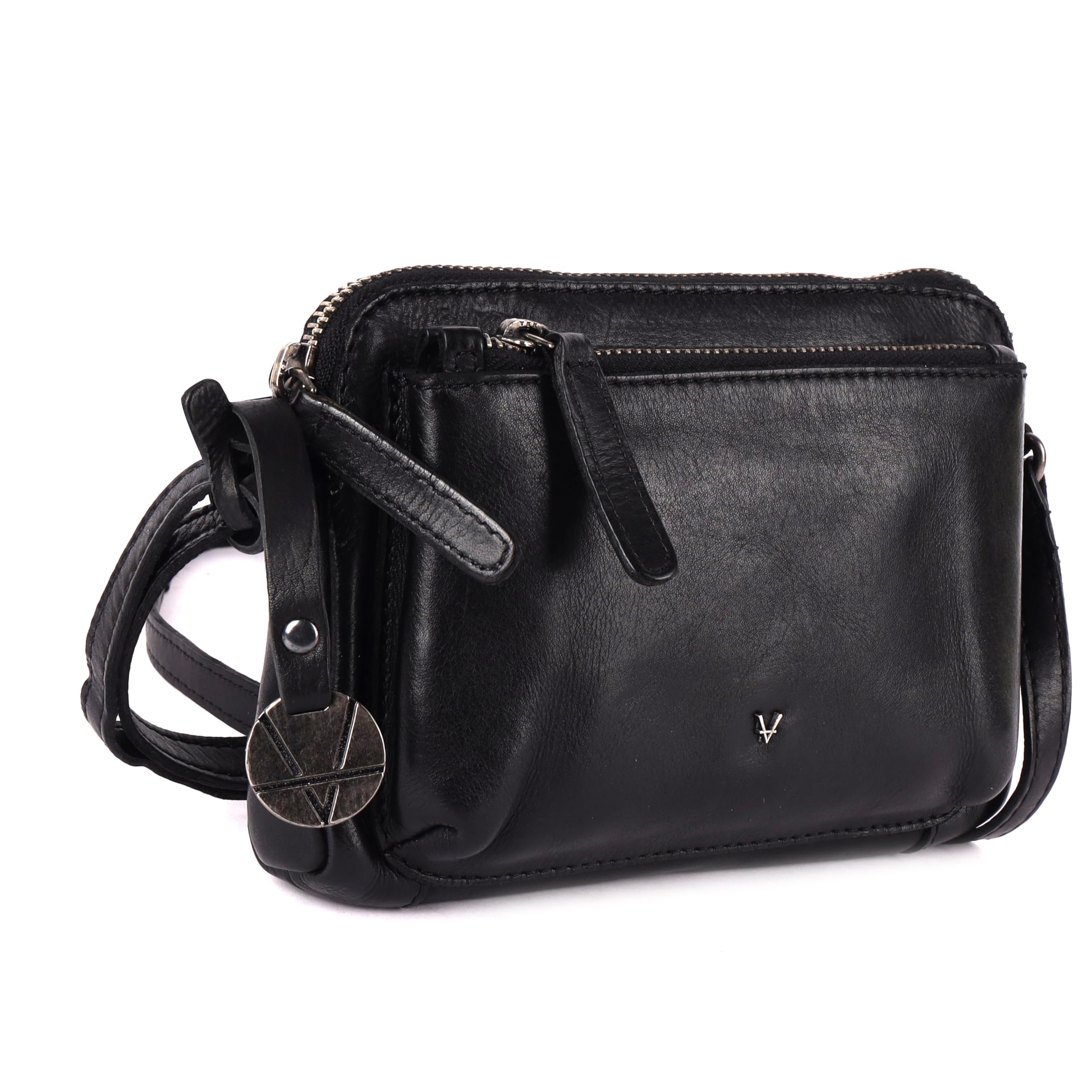 VILENCA HOLLAND Genuine Italian Leather Small Crossbody Sling Bag RFID Protected Trendy Casual Office with Adjustable Strap