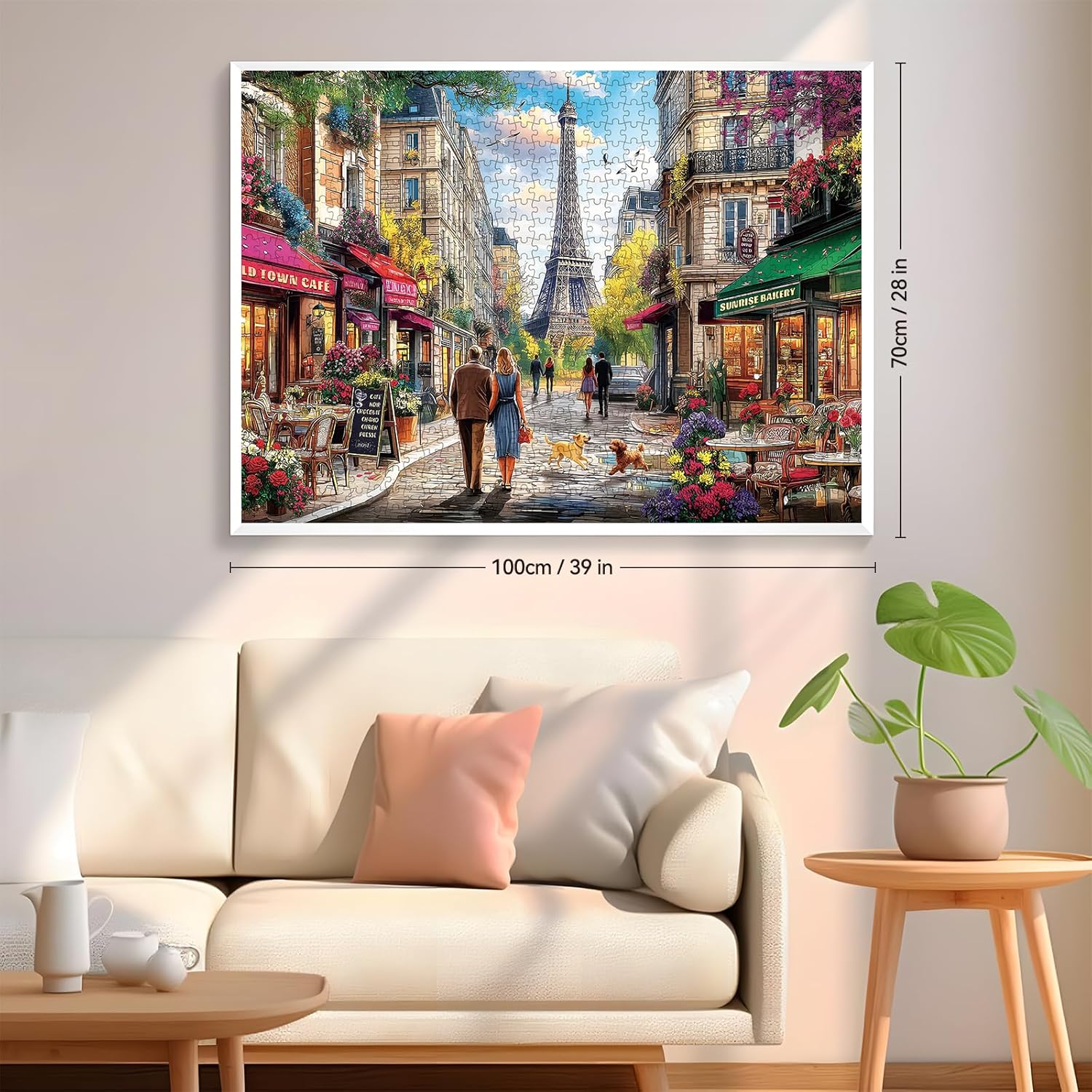 2000 Piece Puzzle for Adults, Puzzles for Adults 2000 Pieces, Paris Eiffel Tower Street Jigsaw Puzzles, Family Fun Puzzle Perfect for Game Nights, 39" X 28"