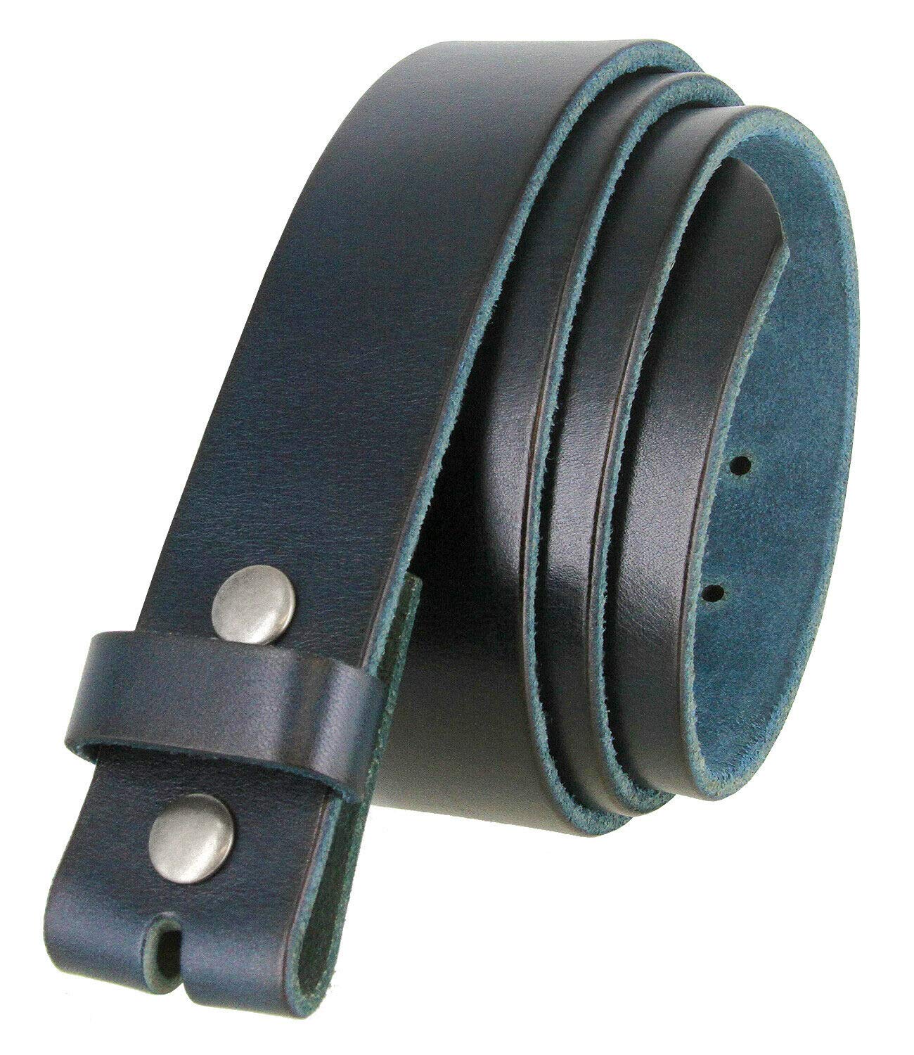BS040 Snaps on Strap 100% Genuine Full Grain Leather Replacement Belt Strap 1-1/2