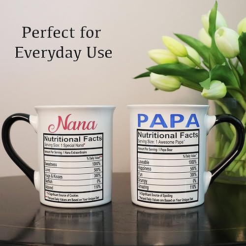 Miniatura 8 de Cottage Creek Taza de Nana Papa, regalos de Nana Papa, juego de tazas de 2 piezas para abuela y papá, anuncio de embarazo para abuelos, tazas de