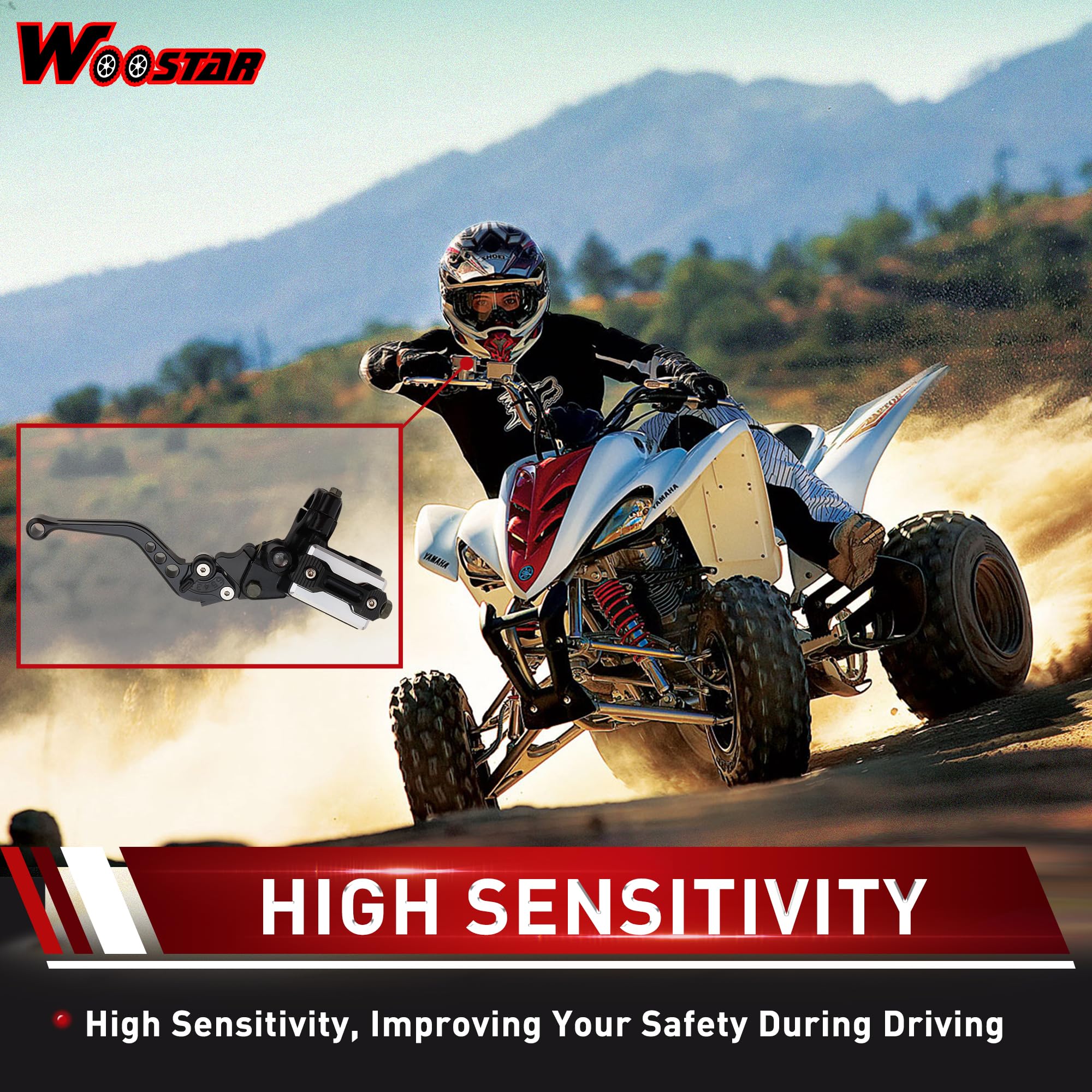 WOOSTAR 22mm Standard 7/8" CNC Réglable Embrayage de Frein Levier de Maître-Cylindre Remplacement pour Majesty T3 T5 T6 Moto Dirt Pit Bike Scooter ATV Noir