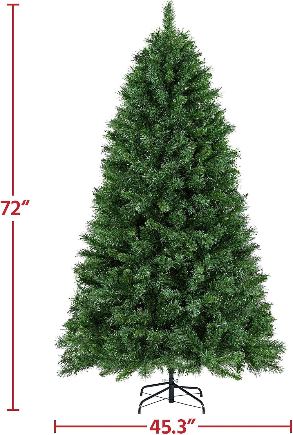 Yaheetech 6ft Green Unlit 'Feel Real' Newberry Spruce Hinged Artificial Full Christmas Tree with 628 Tips and Foldable Stand, Xmas Tree for Holiday Decoration
