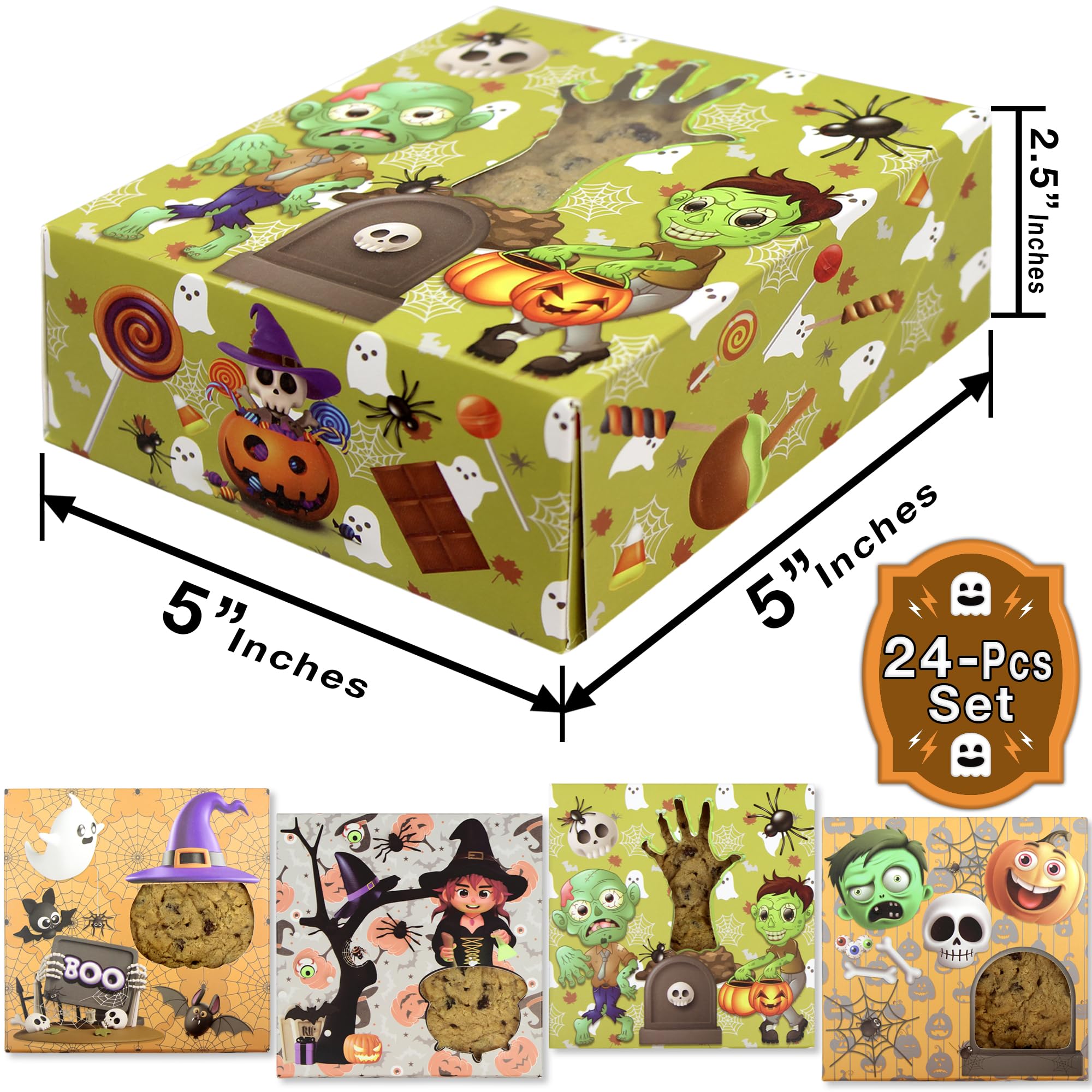 Lot De 24 Boîtes à Bonbons Décoratives Pour Halloween (14 X 8,1 X 14,2