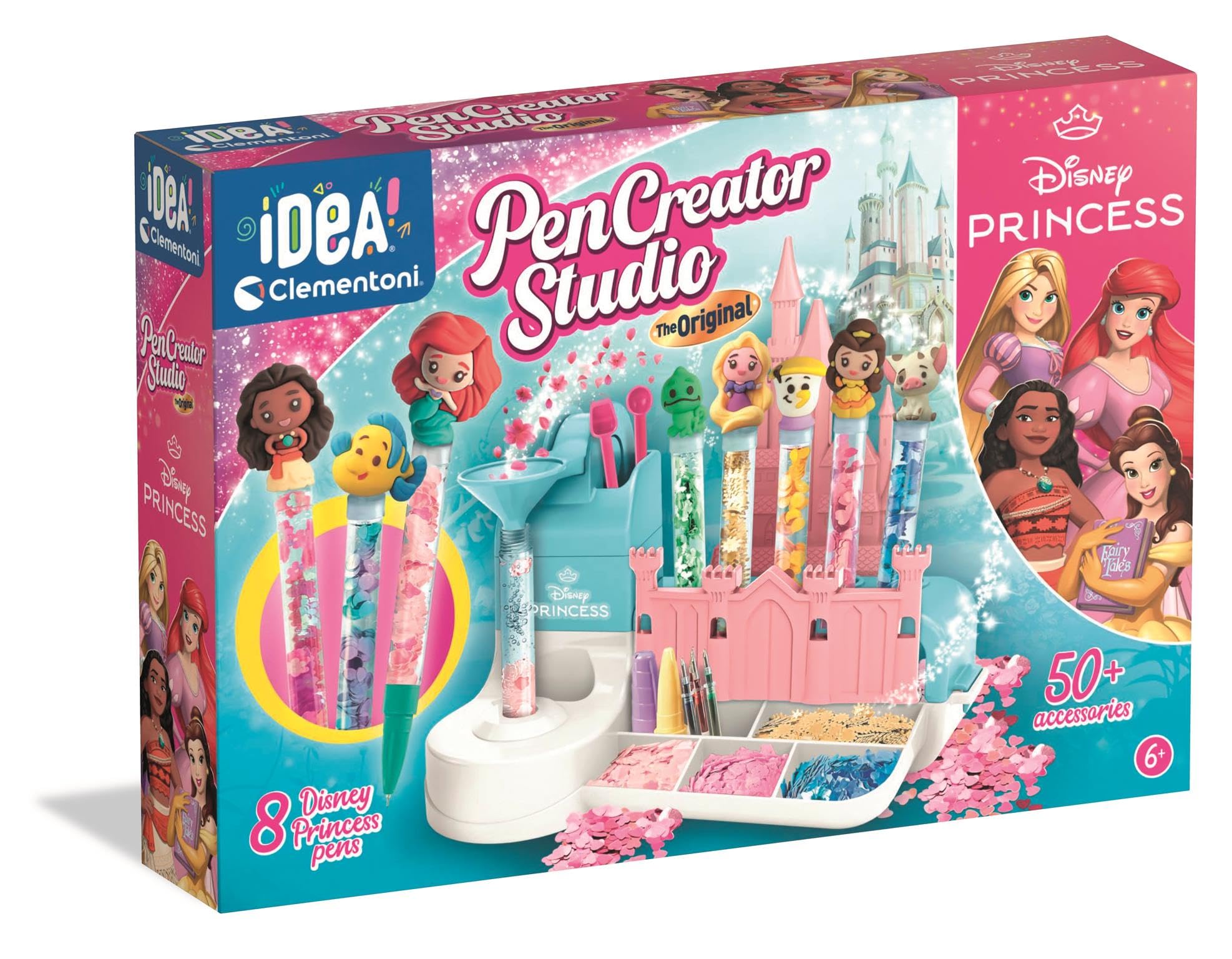 Clementoni Princess Pen Lab  Create Magical Disney Princess Pens with Inks, Decorations and Stickers for Kids 6+