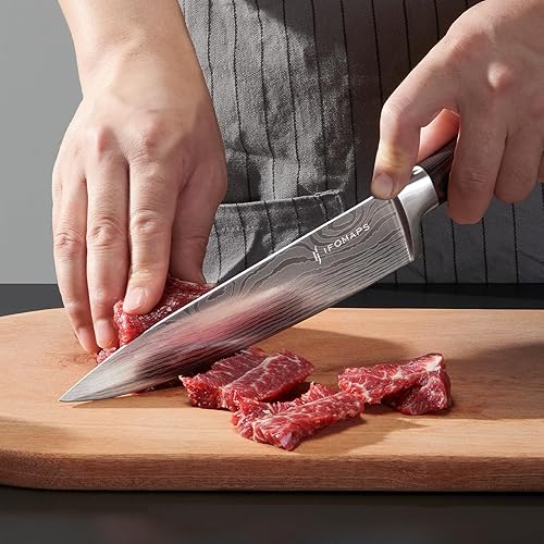 Miniatura 5 de Juego de cuchillos de 15 piezas con bloque para cocina, con afilador integrado, cuchillas ultra afiladas de acero inoxidable, mango ergonómico de