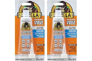Gorilla Waterproof Silicone Tub Sealant Long-Lasting 100% Silicone Sealant in White 2.8oz...