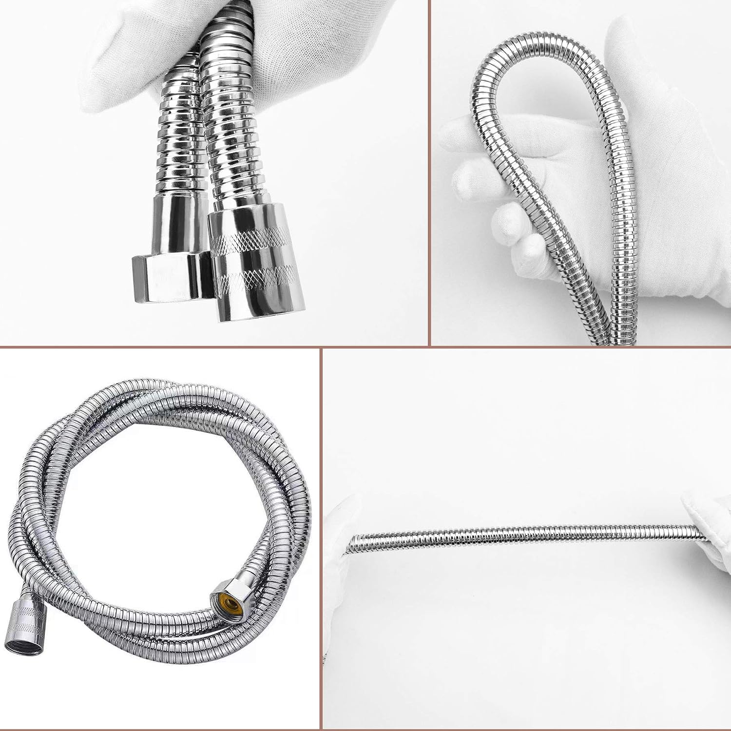 Shower Hose Replacement, 59IN Shower Hose Extension, Durable Connector Shower Pipe, Kink-Free Stainless Steel Shower Hose Extender, Flexible Pet Shower Hose Head, Shower-Head Hose Extension (59)