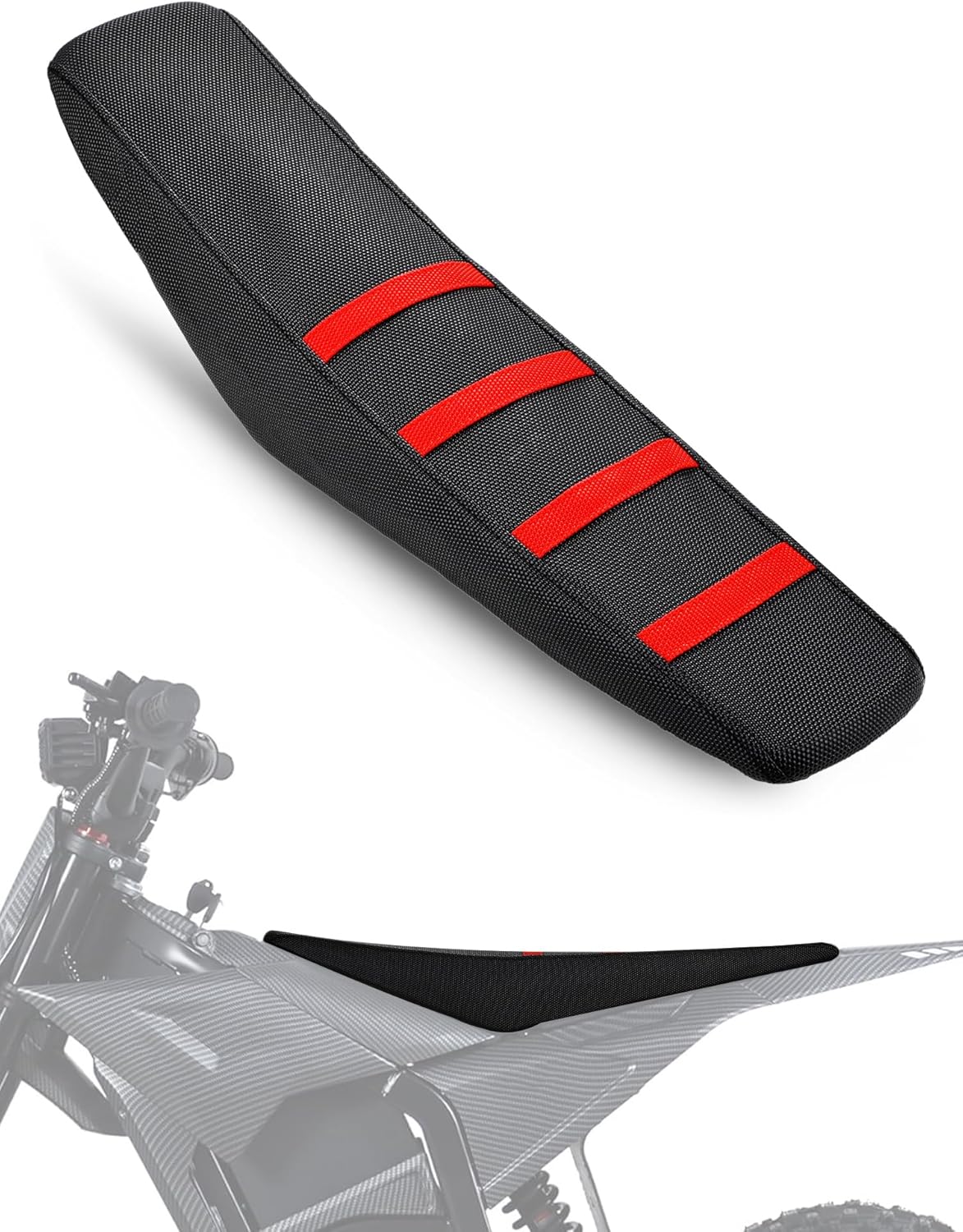 JFG RACING Seat Cover for VALTINSU Electric Dirt Bike,PVC Non-Slip Cushion Guard for VALTINSU EM5 Motorcycle Off-Road Ebike-Black