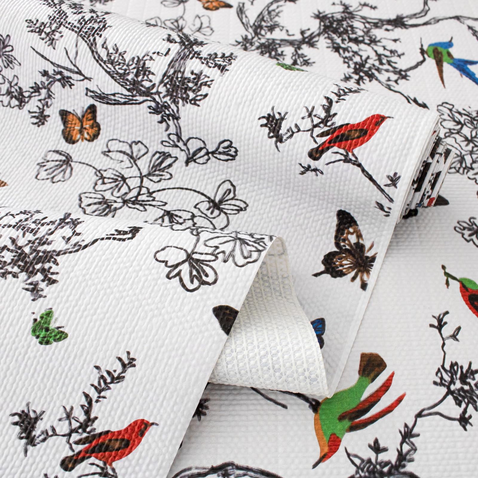 Tatyanna Shelf Liner for Kitchen Cabinets Non Adhesive Drawer Liner Floral Cabinet Liner Non Slip Shelf Liners Strong Grip Waterproof Dresser Liner Easy to Clean for Kitchen Cupboard 12IN x 10FT