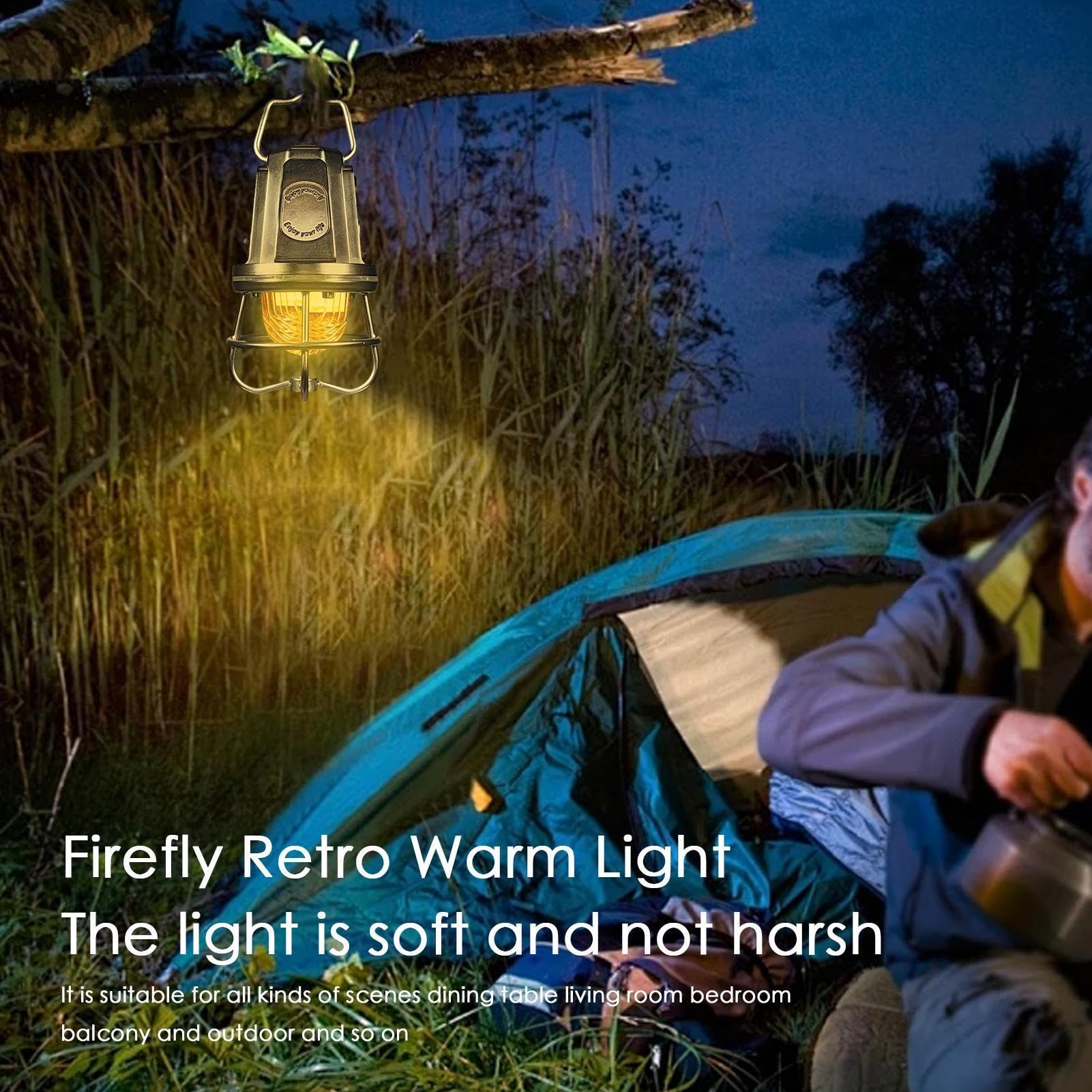 Linterna de Camping Recargable Equipo de Supervivencia con Regulación de | Linterna de Camping LED para Tienda de Campaña, Exterior, Apagones, Toldo y Balcón