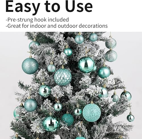 Miniatura 3 de LANGXUN 36 bolas de decoración de árbol de Navidad de pavo real 2023, 6 bolas de Navidad de 3.2 pulgadas, 12 piezas de 2.4 pulgadas, 18 piezas de