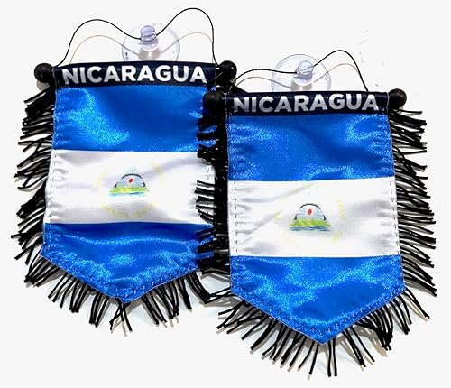 Banderas de Nicaragua para accesorios de coches pegatinas haning mini banners Banderas de coche Bandera de Nicaragua
