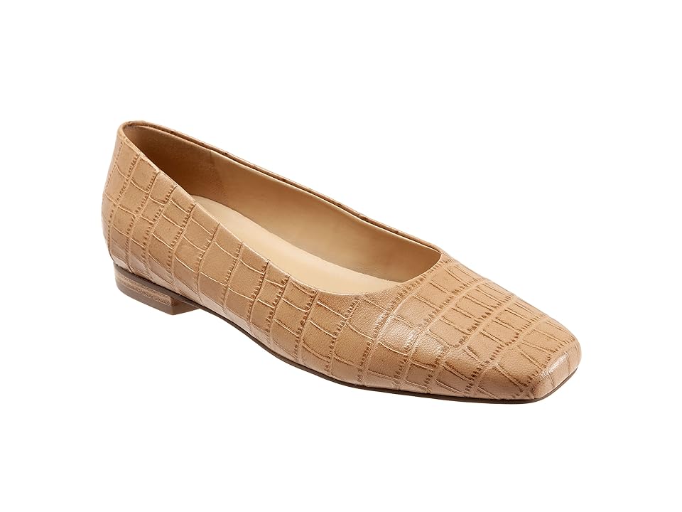 Trotters Honor (Bone Croco Leather) Women's Shoes INTERNATIONAL SHIPPING
