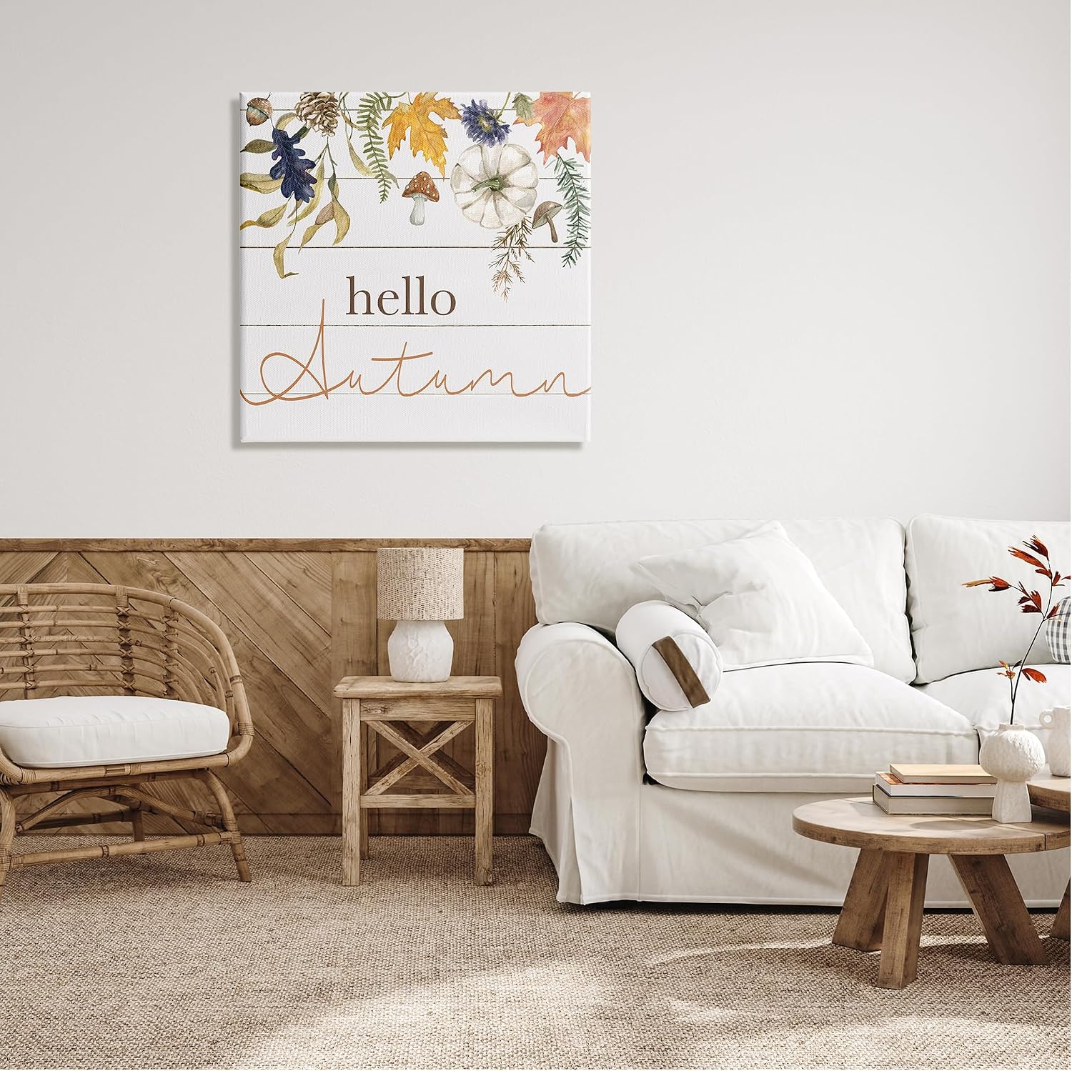 Stupell Industries Autumn Botanicals Floral, 30 x 30 Inch Canvas Wall Art | Stupell Industries · By Livi Finn · Ready to hang · Cozy seasonal decor for any room · Made in USA