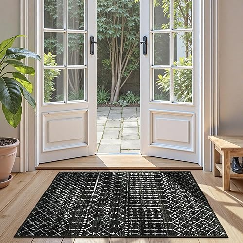 Miniatura 3 de Beevia - Alfombra de pasillo de cocina, coloridas rayas geométricas para pasillo, 2 x 6, alfombra suave para dormitorio, alfombra de interior para