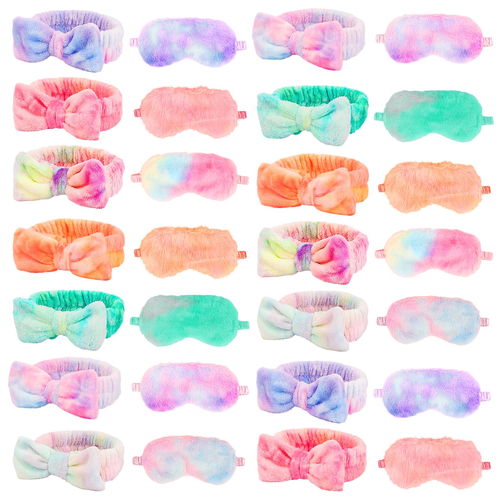 WSYUB Makeup Party Favors,Sleepover Party Favors,28pcs Spa Headband,Face Wash Headband,Spa Headbands Bulk