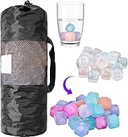 VOGVOG 380 Pack Reusable Color-Changing Ice Cubes - BPA-Free Non-Melting Squares for Drinks, Parties, Ice Baths, Camping