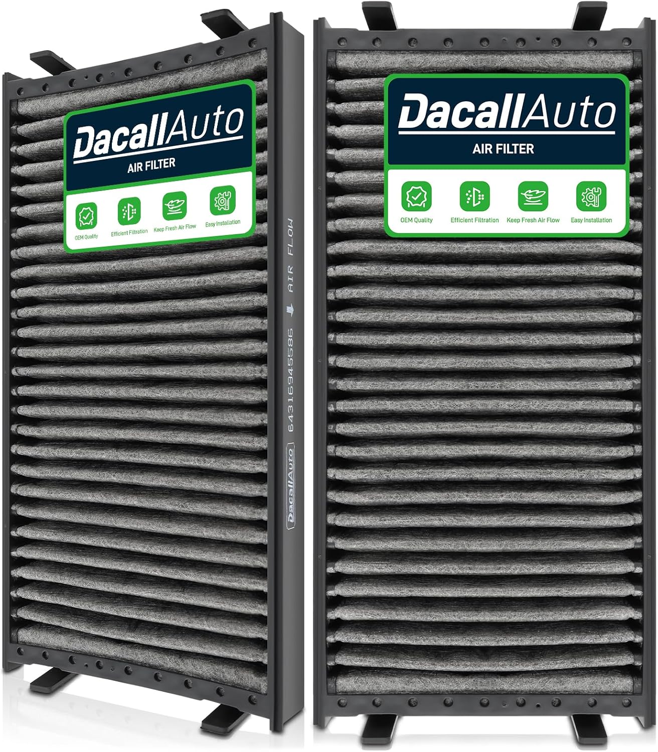 2pcs Set Cabin Air Filter Fit for BMW X5 V8-4.8L (2007-2010), for BMW X6 (2008-2019). Replace 64116945594, 64119248294