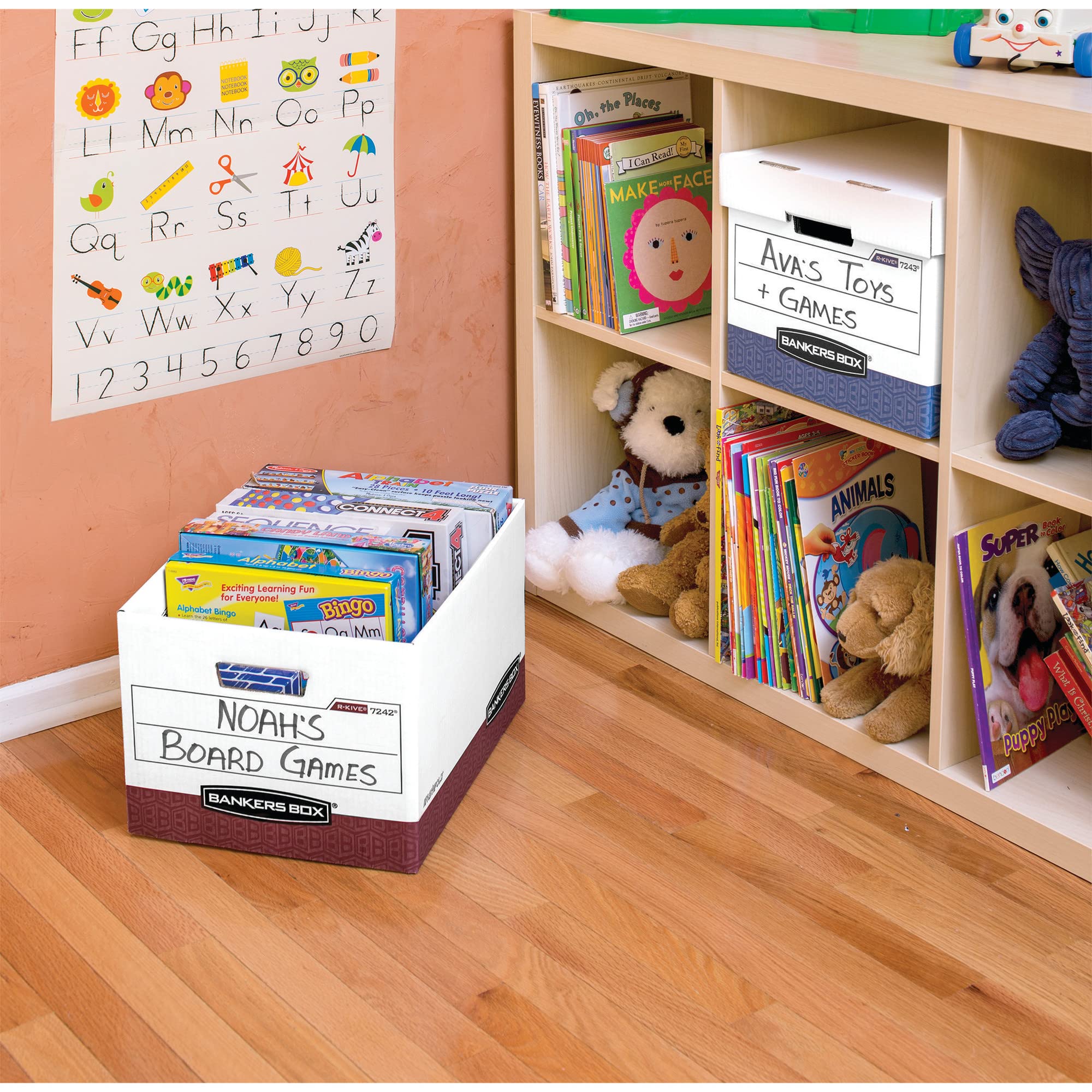 Bankers Box R-KIVE Heavy-Duty Storage Boxes, FastFold, Lift-Off Lid, Letter/Legal, Case of 12 (07242)