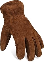 OZERO Work Gloves Winter Insulated Snow Cold Proof Leather Glove Thick Thermal Imitation Lambswool - Extra Grip Flexible Warm for Working in Cold Weather for Men and Women (Brown,Large)