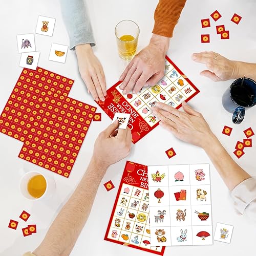 Miniatura 3 de Ziyouza Bingo chino de Año Nuevo  Juegos de bingo de Año Nuevo Lunar, Festival de Primavera, 24 jugadores Juegos de bingo para fiesta familiar,
