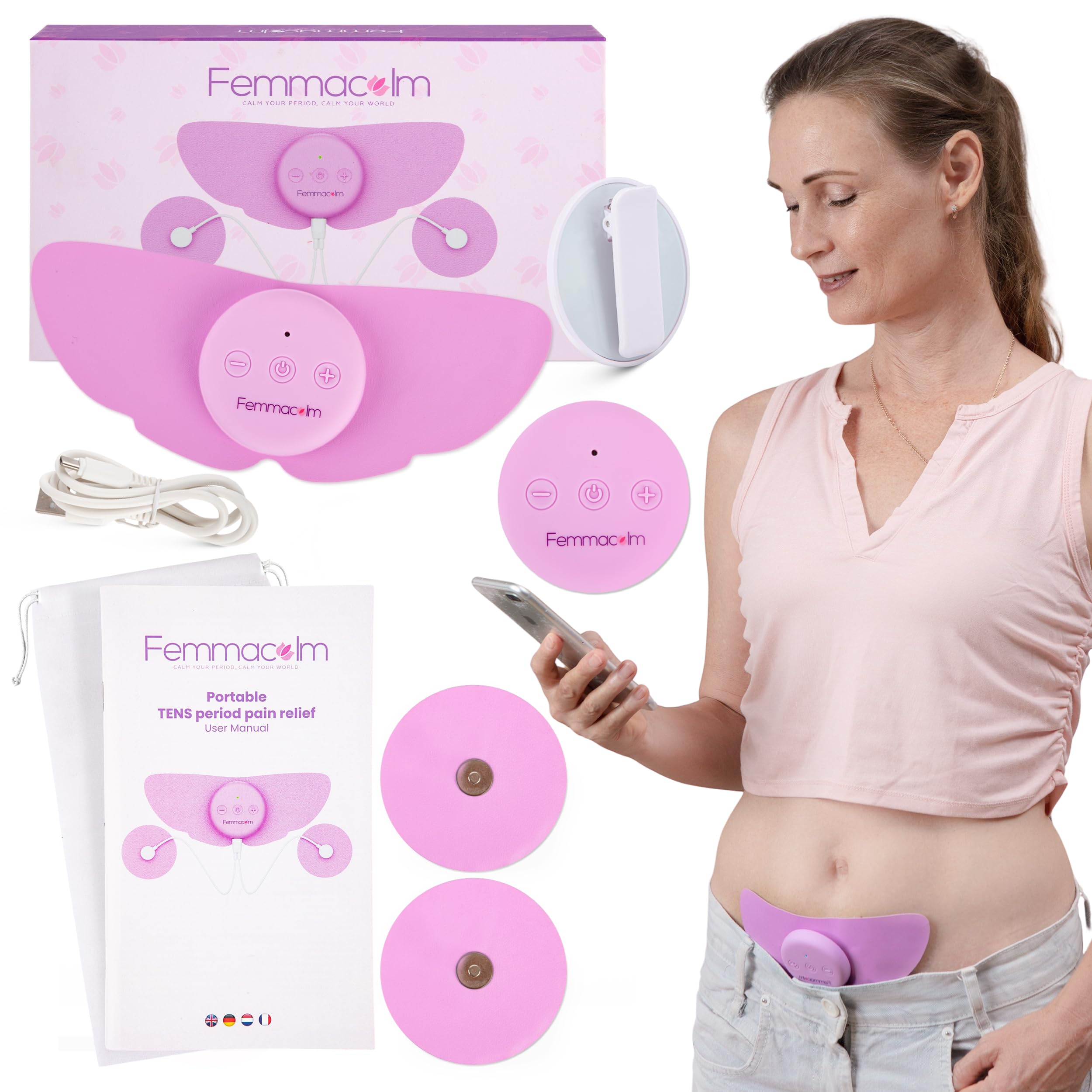 Appareil de Stimulation Électrique TENS pour Soulagement des Douleurs Menstruelles