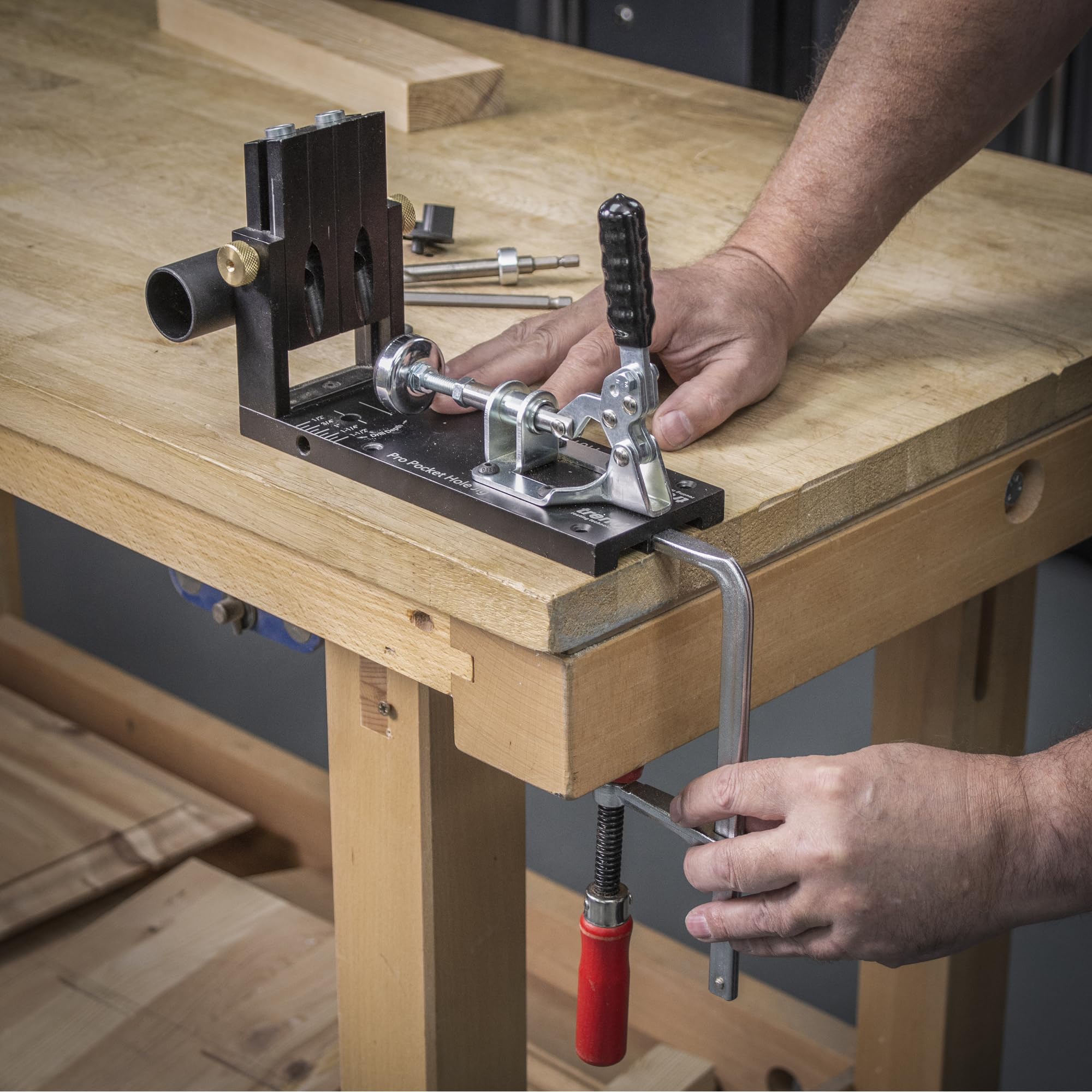 Trend Professional Pocket Jig Kit z torbą do przechowywania i 100 mieszanymi śrubami, PH/JIG/AK