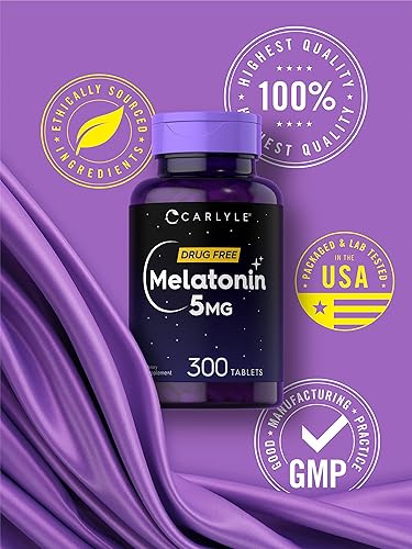 Miniatura 5 de Carlyle Melatonina 5 mg | 300 tabletas | Suplemento sin medicamentos | Vegetariano, sin OMG, sin gluten