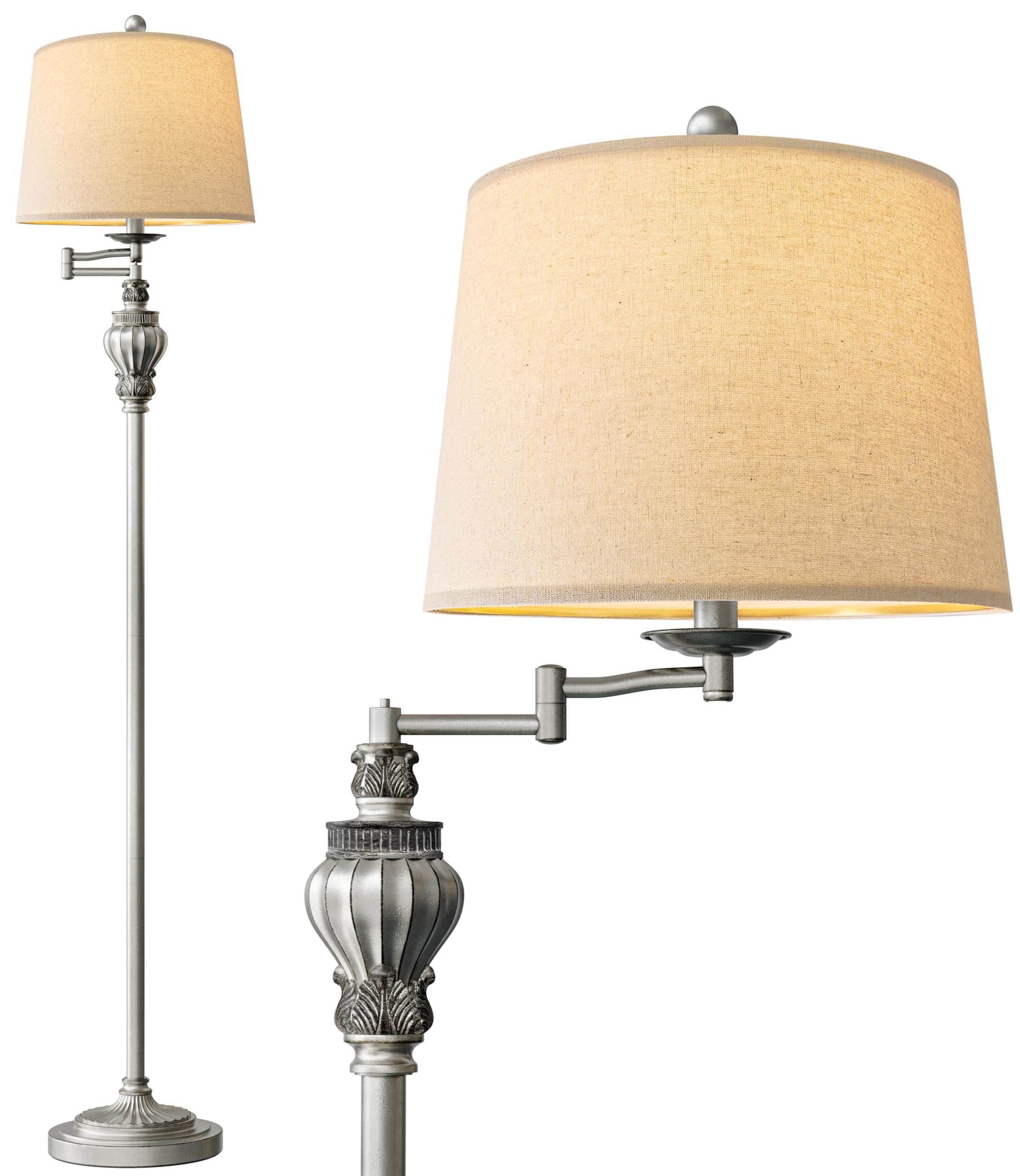 Vintage Floor Lamp with 350° Adjustable Swing Arm 61" Lamps for Living Room
