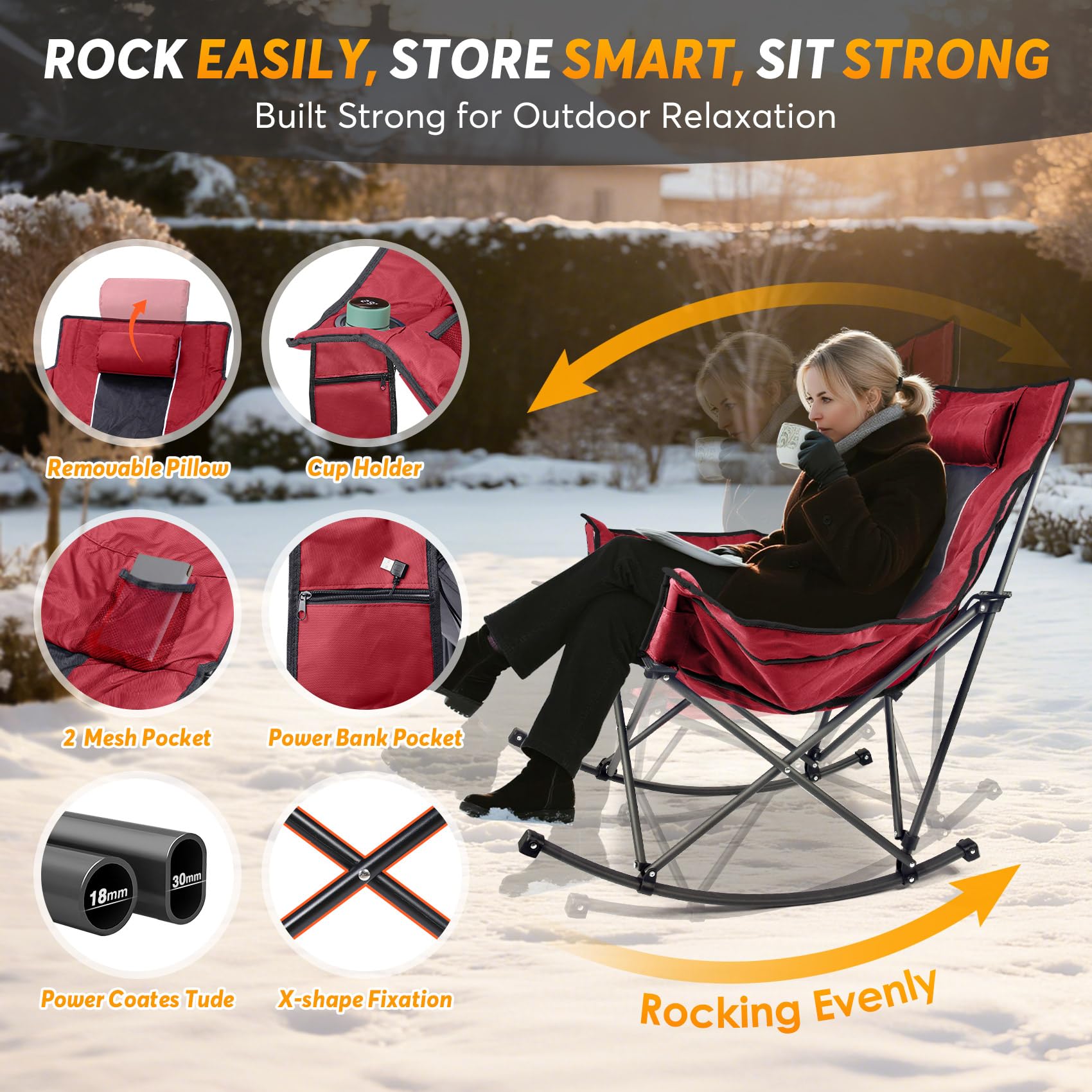 Heated Rocking Chair Snapklik.com : Suteck Heated Rocking Camping Chair - Fully Thicker ...