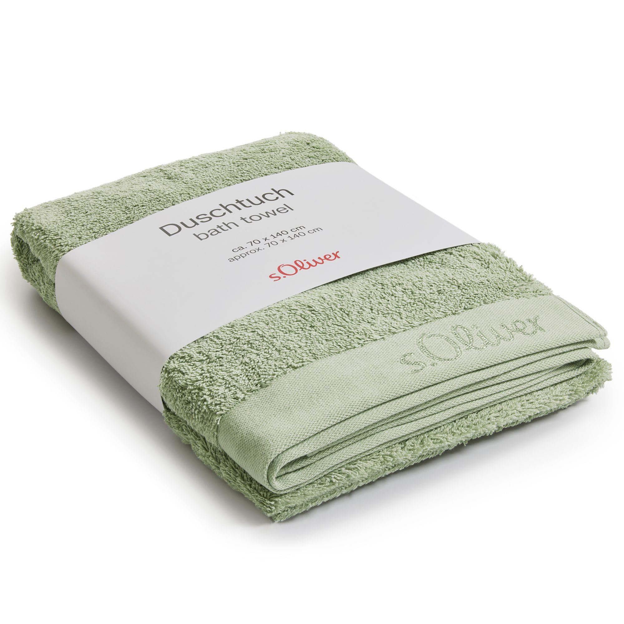 s.Oliver Bath Towel, 70 x 140 cm, 100% Cotton, 600 g/m², Soft & Absorbent, Light Green