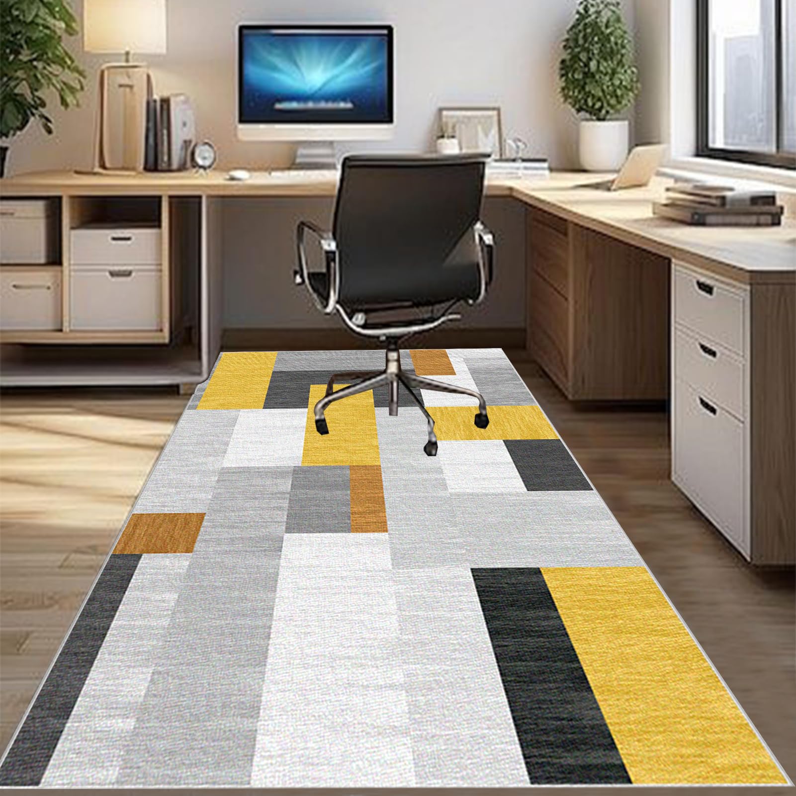 Tapis Protection Sol Chaise Bureau, Tapis Chaise de Bureau Gaming 80 x 120 cm, Tapis de Sol Bureau Tissu, Tapis de Sol pour Fauteuil, Tapis de Protection en Bois/carrelage pour Bureau et Maison