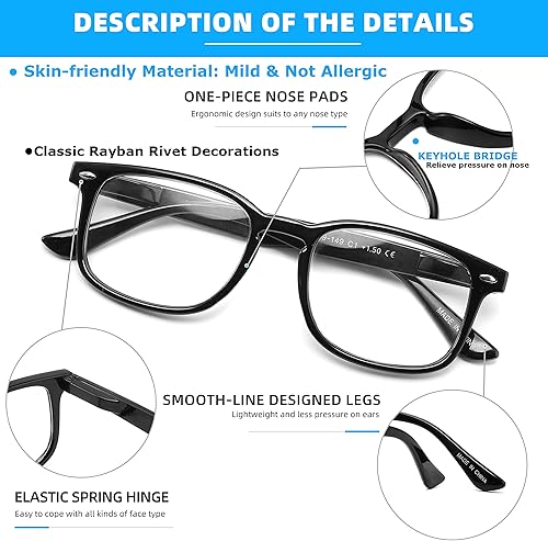 Miniatura 9 de TOVEEN Elegantes gafas de lectura de ojo de gato, lentes de sol de gran tamaño con cadena de lentes de moda portátiles para mujeres