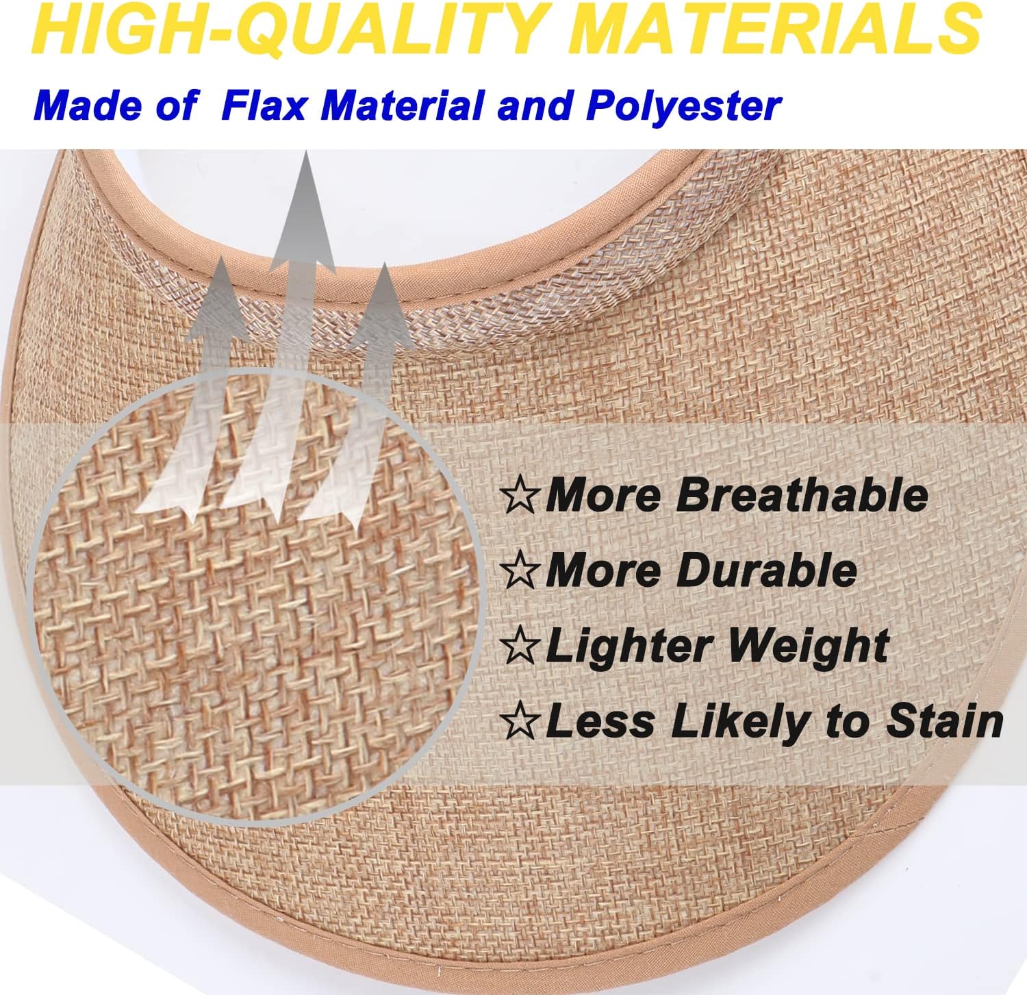 MULIMU 4-Pack Women Wide Brim Sun Visor UV Protection UPF50+ Hat Golf Visor with Clip - Image 3