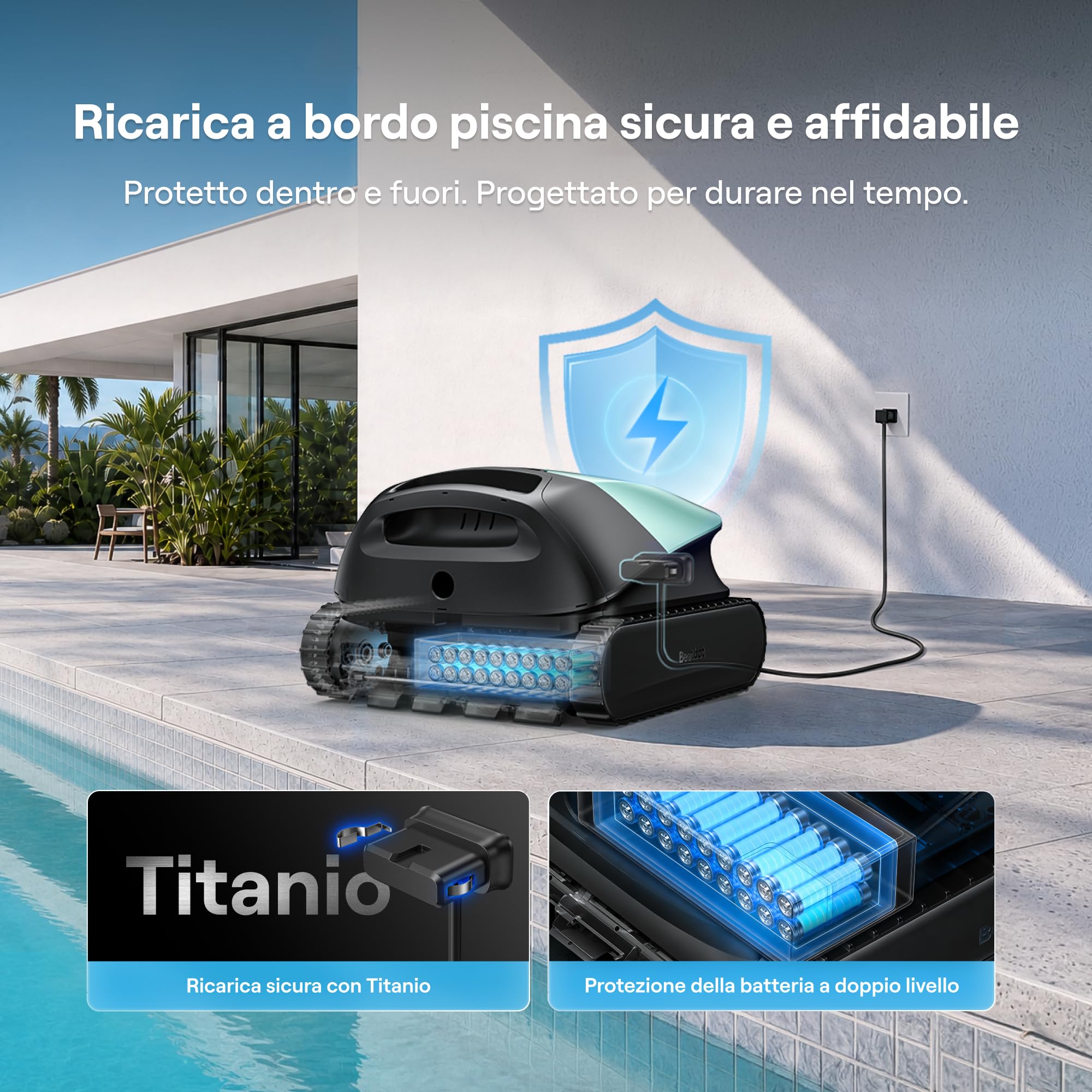 Beatbot Sora 10 Robot Piscina pareti e Fondo, Linea d'Acqua,Verde Menta | pareti e fondo, Linea d'acqua,Piattaforme, robot piscina senza fili, Parcheggio automatico,App,piscine fuori terra/interrate