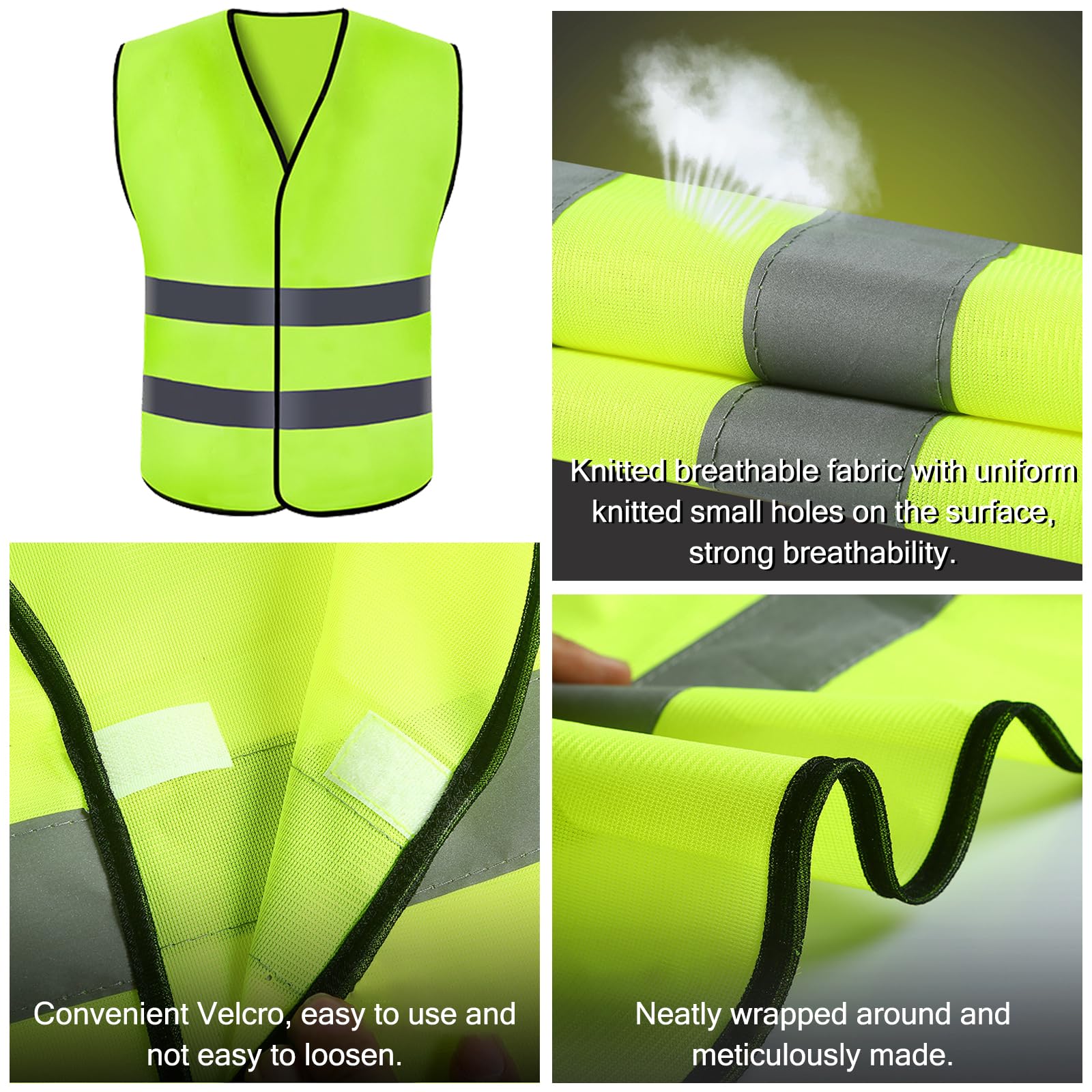 EDLMKM 4 Pack Hi Vis Vests for Kids High Visibility Jackets Standard Size, School Safety Vest, Safety Vest, Waistcoats Jacket - Image 4