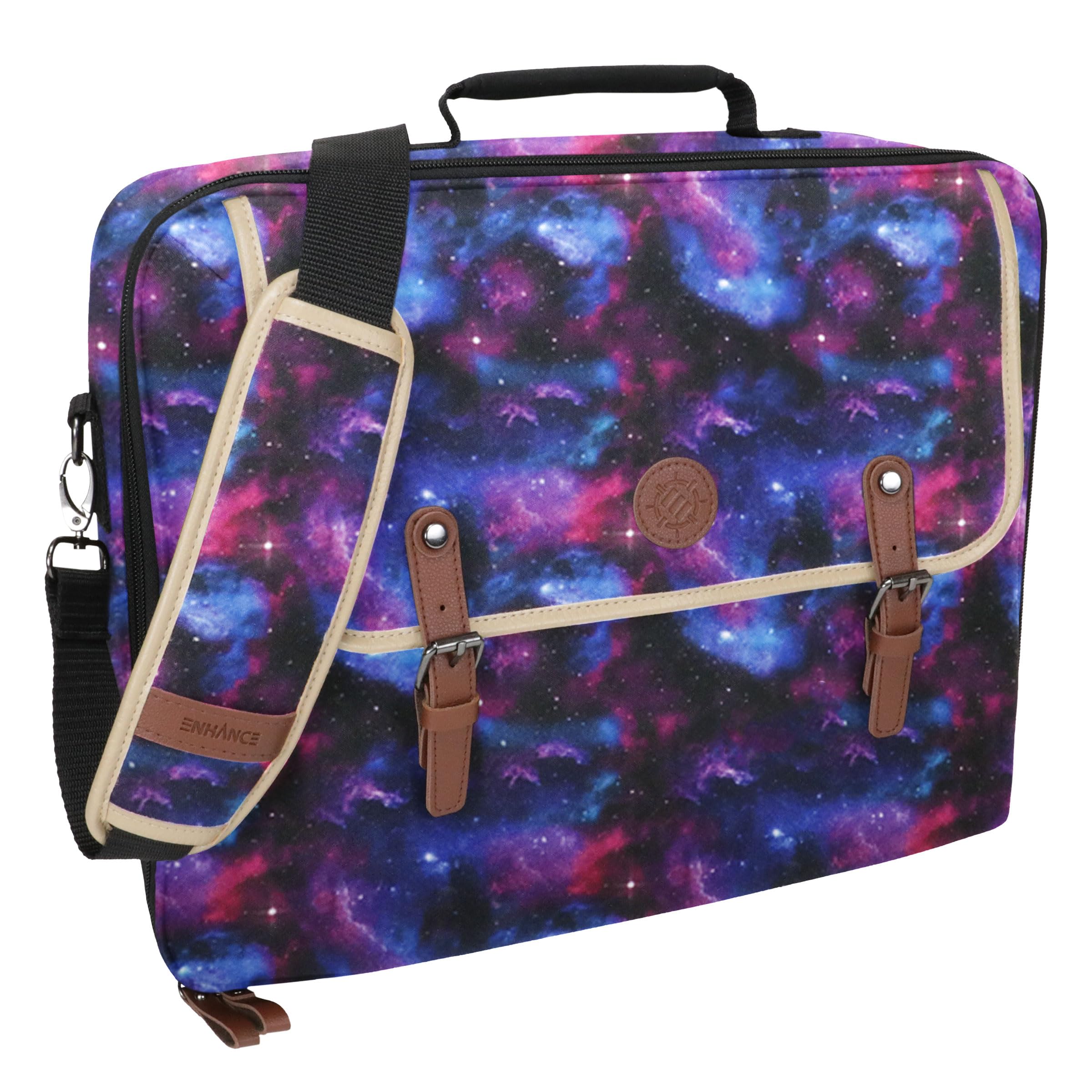 ENHANCE Designer Edition TCG-Tasche - MTG-Umhängetasche mit anpassbaren Trennwänden und Zubehörtasche für Deckboxen - Kartenaufbewahrung kompatibel mit Magic The Gathering, Pokemon, Lorcana (Galaxis)
