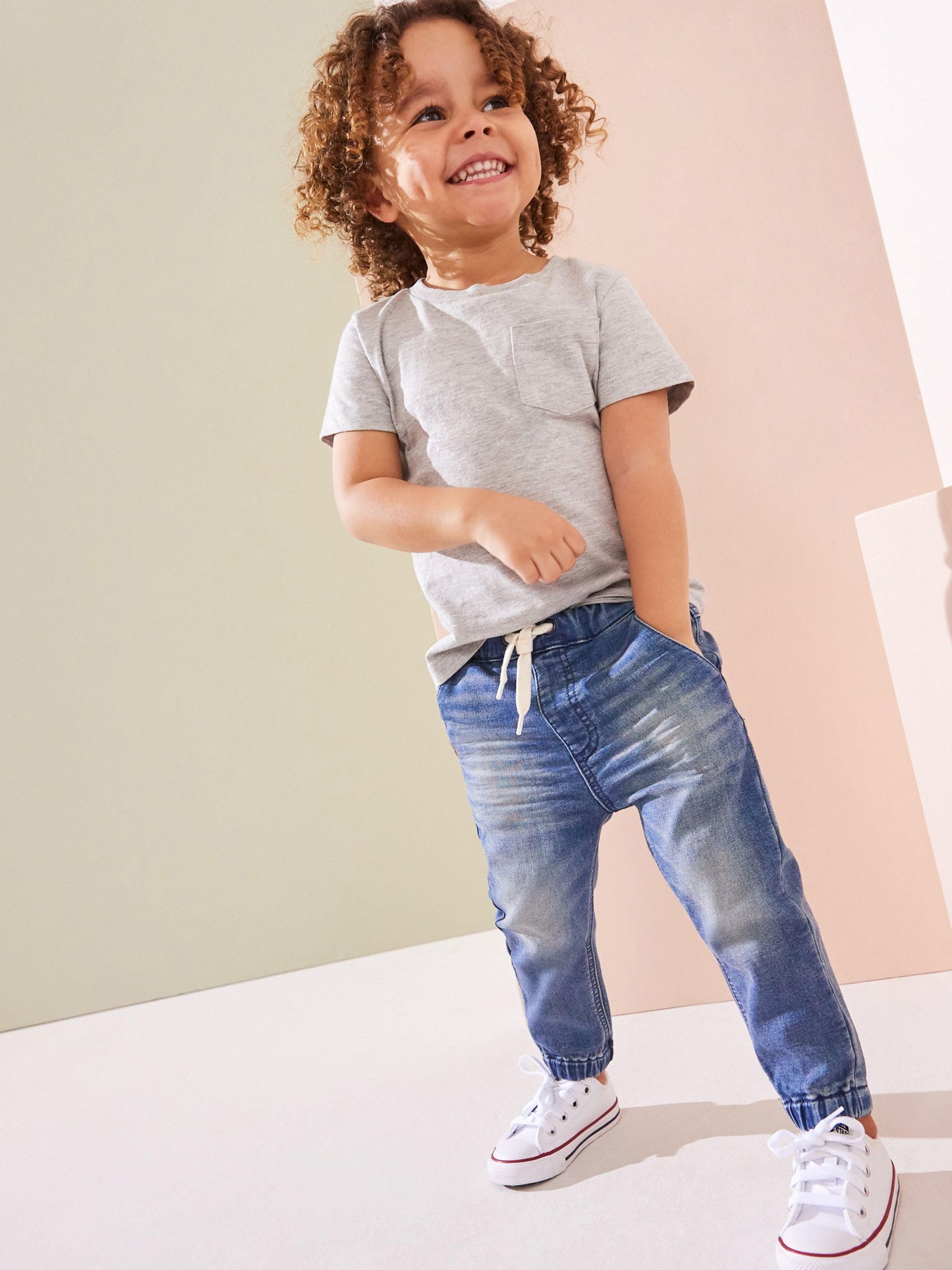 NEXT Ragazzo Jeans da Jogging Comodi ed Elasticizzati Blu Medio 12 Mesi-18 Mesi
