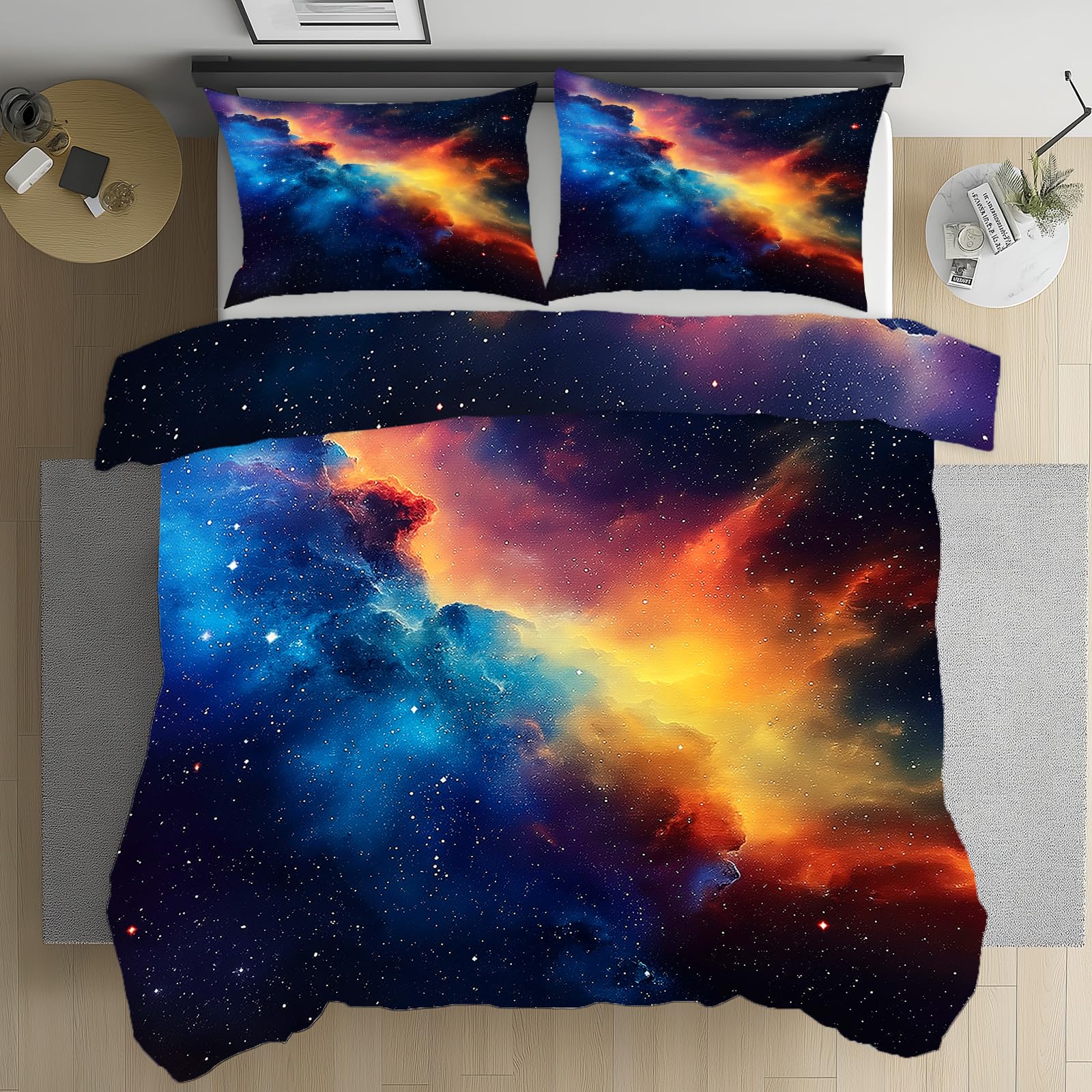 Parure de drap galaxie univers en microfibre douce et facile à fermer