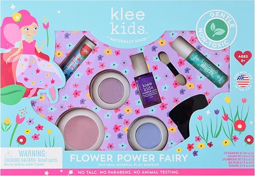 Luna Star Naturals Klee Kids Deluxe Play Makeup Kit. Gentle and Non-Toxic. Made in USA. Flower Power Fairy