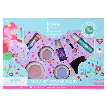 Luna Star Naturals Klee Kids Deluxe Play Makeup Kit. Gentle and Non-Toxic. Made in USA. Flower Power Fairy