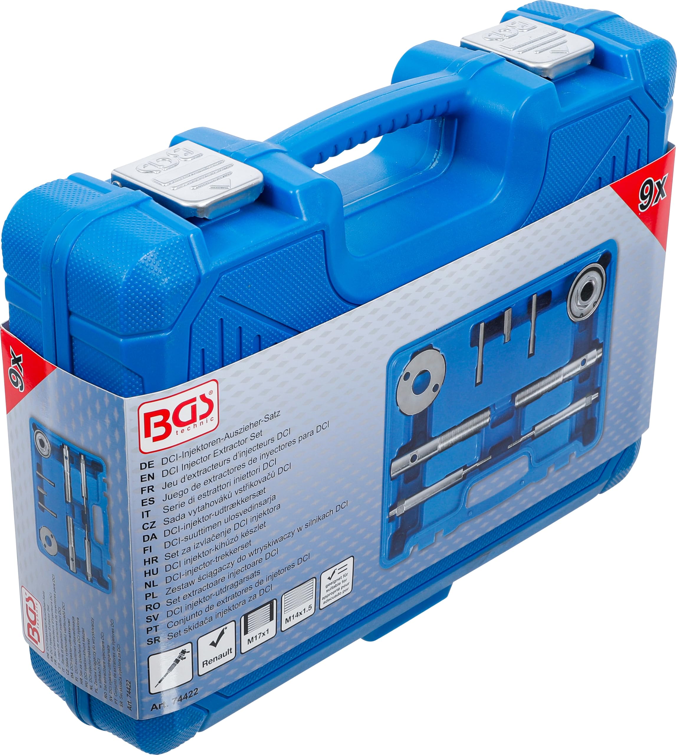 BGS 74422 | Juego de extractores de inyectores para DCI | para Renault 2.0 L | 9 piezas