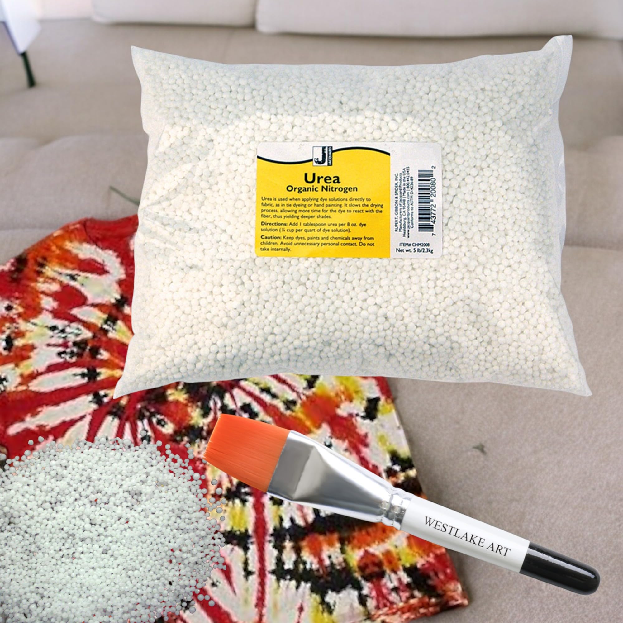 westlake art White Urea 0.64 Oz for Fabric Dyeing, Tie Dye Enhancer, Textile Fabric Paint Crafting | Bundled with Watercolor Paint Brush for Vibrant Colors & Detailed Patterns (Pack of 2) - Image 3
