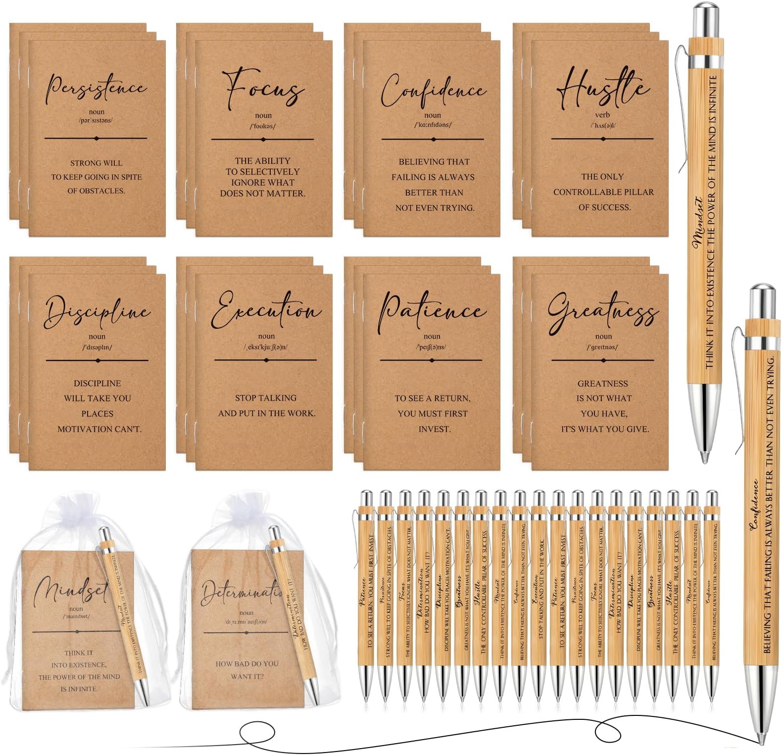Spakon 40 Pcs Pocket Weekly Goals Planners And Bamboo - View #7